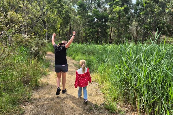 Young children taking part in a Seedlings nature-based excursion