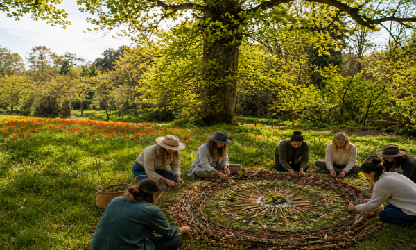 Guided nature connection experience in the bushland at Woodhouse Adventure Park